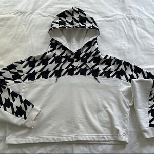 Women’s Puma Black and White Houndstooth‎ Trend AOP Hoodie